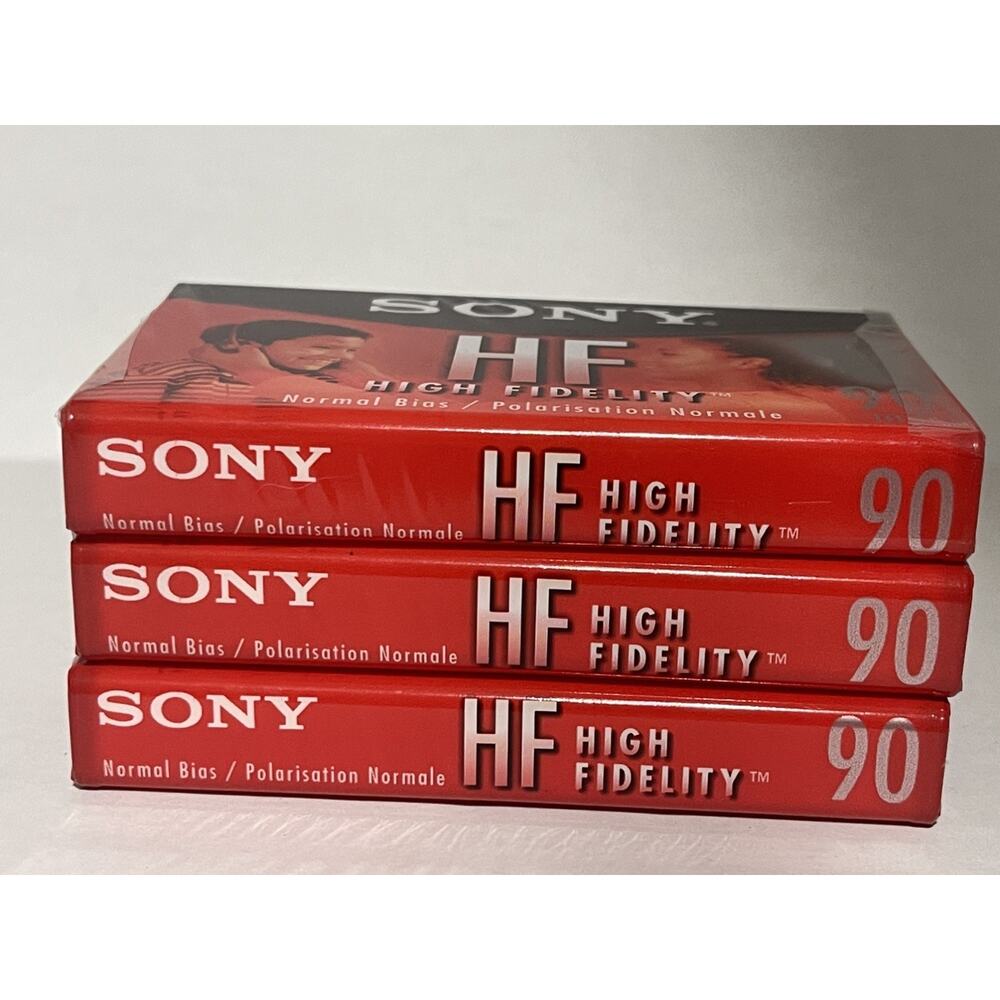 3 Sony Cassette Tapes-‎ HF C-90HFL 90 Minute Blank High Fidelity NEW SEALED